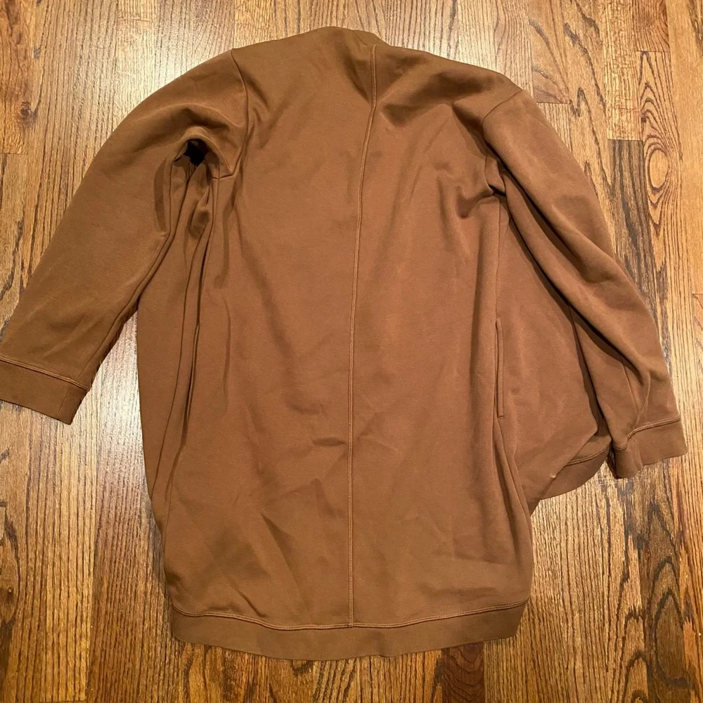 Fabletics Brown Open-Front Cardigan Jacket | Cozy Fleece | Size M.